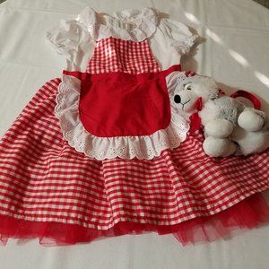 Gymboree Little Red Riding Hood Halloween Costume size S(5-6) Dress & Purse VGUC